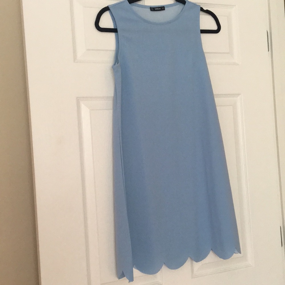 Scalloped blue dress